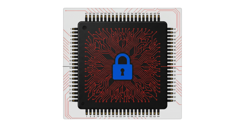 Visual representation of 3nm hardware-level security features and the Secure Enclave within modern Android and iPhone chips.