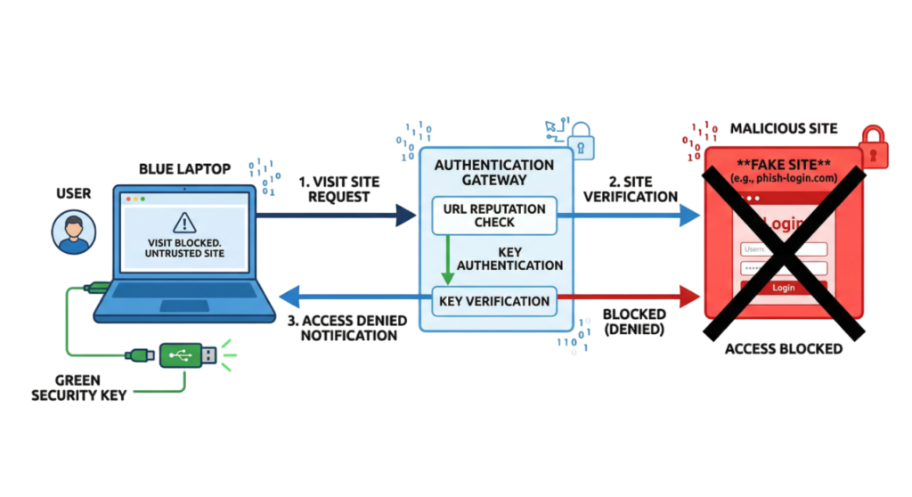 phishing resistant authentication using FIDO2 security keys