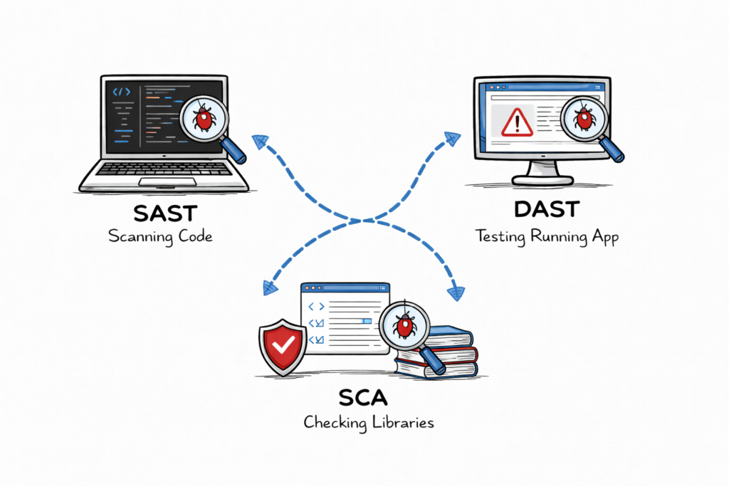 SAST DAST SCA cybersecurity tools architecture