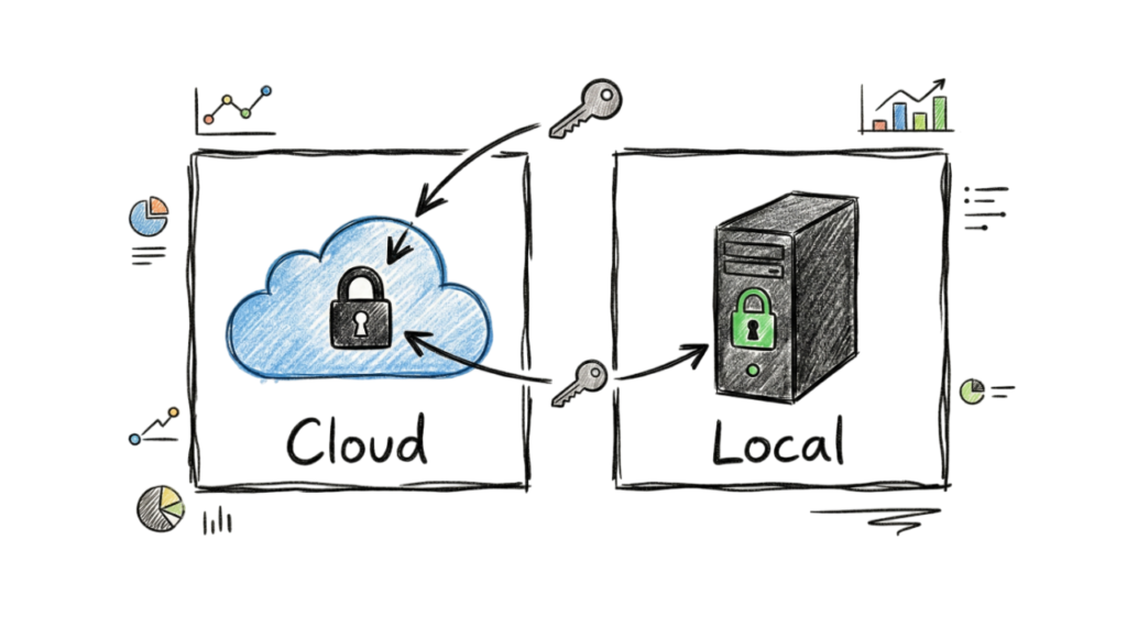 Ultimate Password Security Guide comparison of cloud and local password storage.