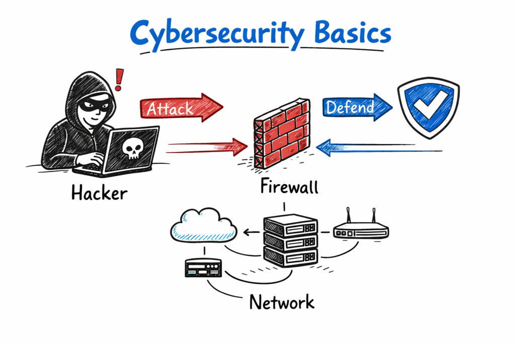 Cybersecurity tools for beginners overview diagram.