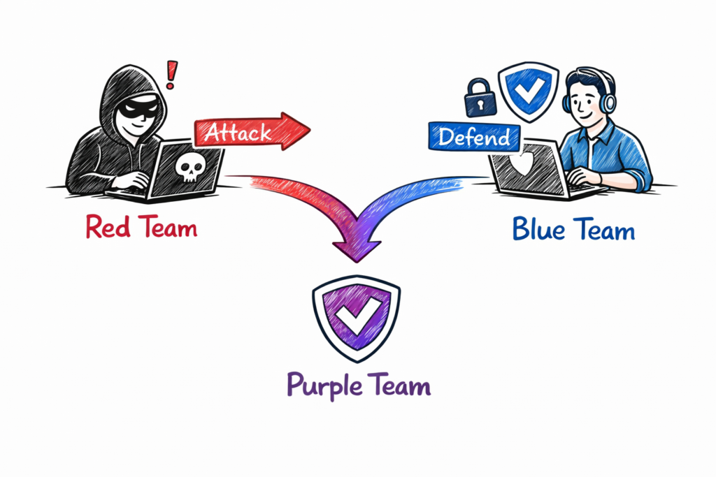 Cybersecurity tools for beginners purple team concept