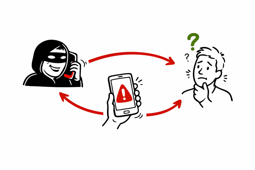 UPI fraud social engineering attack example diagram