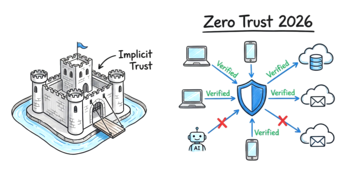 Zero Trust security 2026 explained architecture and flow