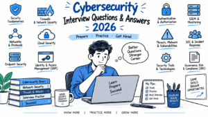 Cybersecurity interview questions and answers 2026 preparation illustration