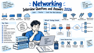 Networking Interview Questions and Answers 2026 preparation with network devices and topology